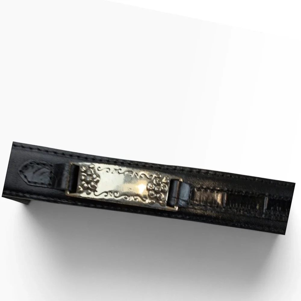 Brighton Belt Womens L Black Leather Silver Ornate Western Cowgirl 1996 Vintage